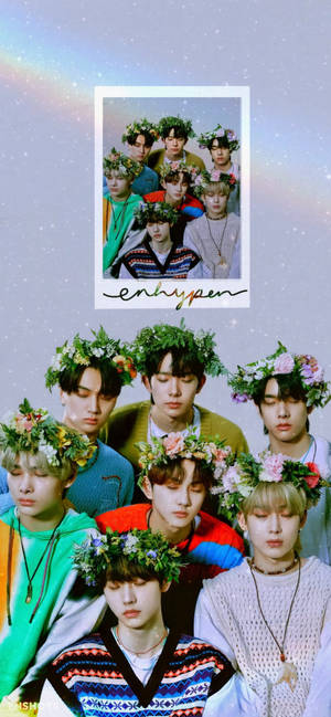 Fondo de pantalla Corona de Flores Enhypen — iPhone 16 Fondos de pantalla