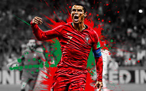 Cristiano Ronaldo Diseño Genial en Rojo y Verde