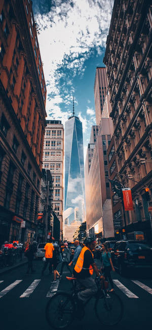 Cruzando las Calles Ocupadas, Nueva York iPhone — Galaxy S22 Ultra Fondos de pantalla