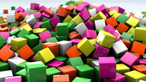 Fondo de pantalla de colorida pila de cubos 3D