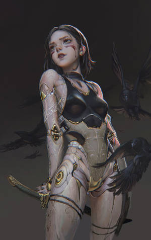 Fondo de pantalla móvil de Cuervos Alita: Ángel de Combate — Galaxy Tab Fondos de pantalla