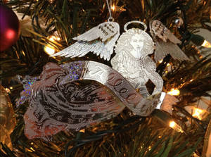 Fondo de pantalla de decoración de ángel navideño — Ángeles de navidad Fondos de pantalla