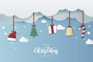 Fondo de pantalla de decoraciones colgantes navideñas para escritorio — Estética navideña acogedora Fondos de pantalla