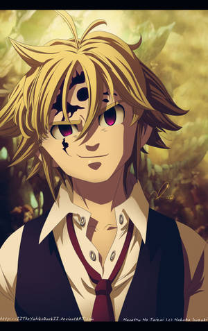 Fondo de pantalla HD móvil de Meliodas con camisa blanca de botones y chaleco negro. — Galaxy Tab S10 Ultra Fondos de pantalla