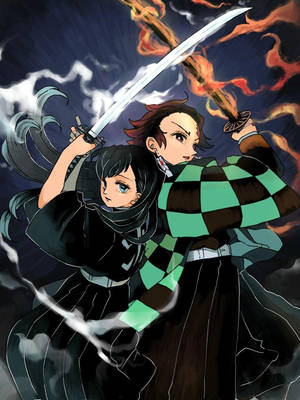 Demon Slayer Phone Tanjiro y Muichiro