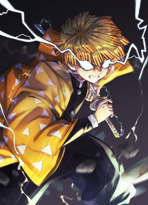 Demon Slayer Zenitsu Ojos de Trueno — Demon slayer zenitsu Fondos de pantalla