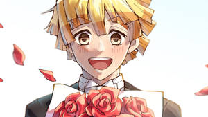 Demon Slayer Zenitsu Rosas — Demon slayer zenitsu Fondos de pantalla