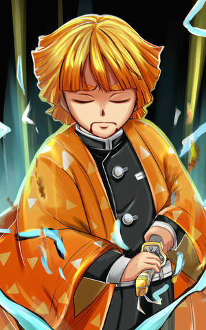 Demon Slayer Zenitsu Concentrando — Demon slayer zenitsu Fondos de pantalla
