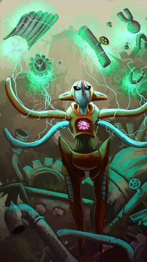 Deoxys y Engranajes Flotantes — Pokemon Teléfono Fondos de pantalla