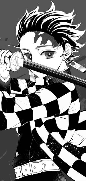 Demon Slayer blanco y negro — Galaxia A27 Fondos de pantalla