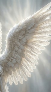 Intrincadas alas de ángel blancas brillando con luz divina, simbolizando pureza. — Estética blanca Fondos de pantalla