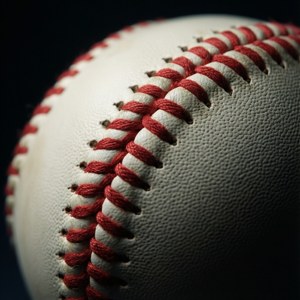 Un primer plano de una pelota de béisbol de los Padres con iluminación dramática. — Galaxy Watch Fondos de pantalla