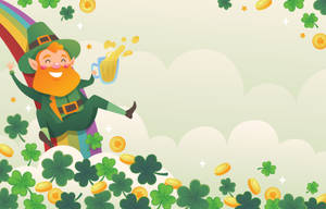 Día de San Patricio con duende de caricatura — Lindo dibujo animado Fondos de pantalla