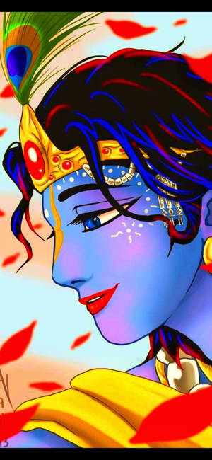 Dibujo Colorido HD del Bebé Krishna — Galaxy S24 FE Fondos de pantalla