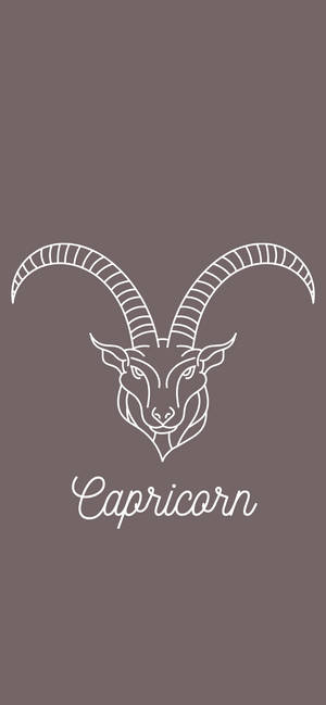 Fondo de pantalla dibujo minimalista de cabeza de Capricornio — iPhone 12 mini Fondos de pantalla