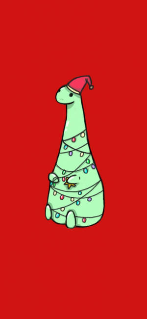 Fondo de pantalla dinosaurio lindo Navidad teléfono — iPhone 16 Plus Fondos de pantalla