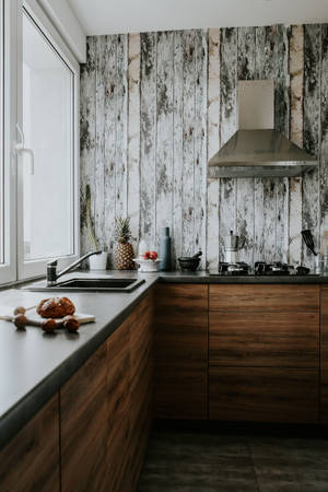 Diseño de Cocina con Paredes de Madera — Xiaomi Pad 9 Pro Fondos de pantalla