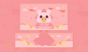 Diseño de Conejito Kawaii Rosa para Stream de Twitch
