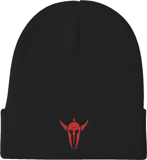 Diseño de Gorro Negro con Logo Rojo