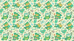Fondo de pantalla de diseño de patrón de rana kawaii