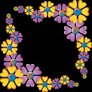 Diseño floral colorido en esquina