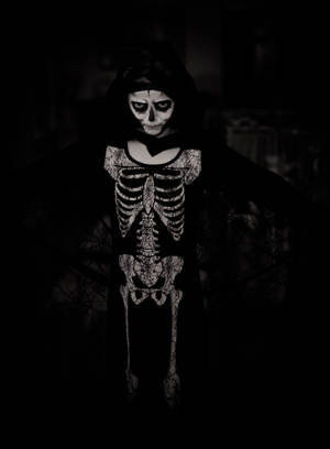 Fondo de pantalla de Disfraz de Halloween de Esqueleto