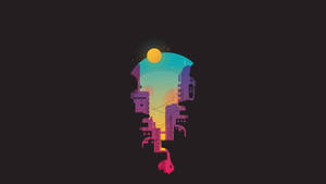 Fondo de pantalla minimalista de edificios de ciudad