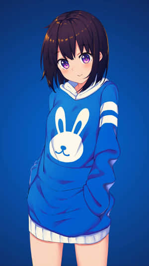 Imágenes de sudadera de chica anime — Chica anime linda Fondos de pantalla
