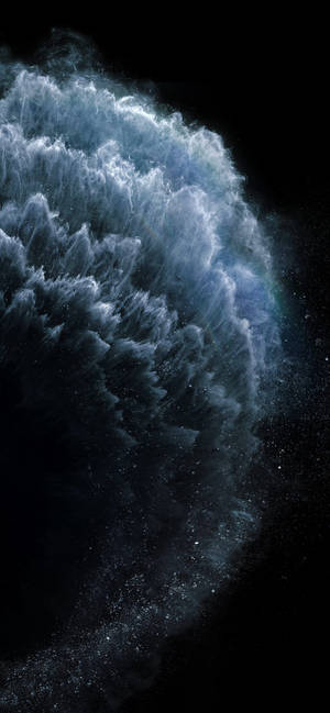 Fondo de pantalla de olas blancas espesas para iPhone 11.