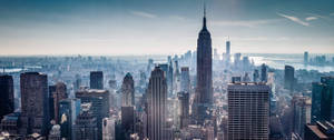 Fondo de pantalla ultra panorámico del paisaje urbano de Nueva York. — 3440x1440 Fondos de pantalla