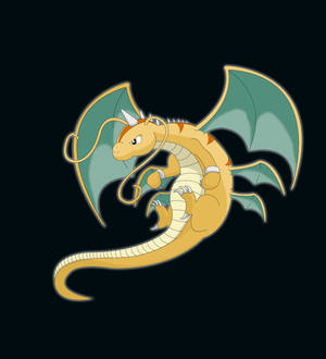 Fondo de pantalla genial de Mega Dragonite volando — Motorola Razr Fold Fondos de pantalla