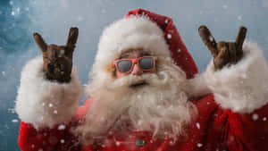 Divertido Santa en un T-Rex durante la Navidad — Navidad divertida Fondos de pantalla