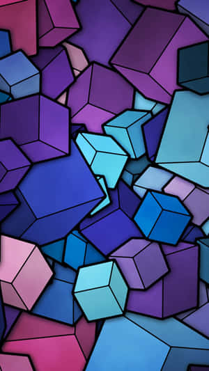 Doodle Cube Colorido 4k Teléfono — Arte abstracto GIF Fondos de pantalla