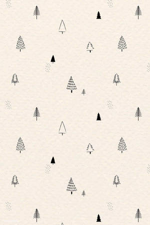 Doodle de Árboles de Navidad Sencillos — Estética Simple Fondos de pantalla