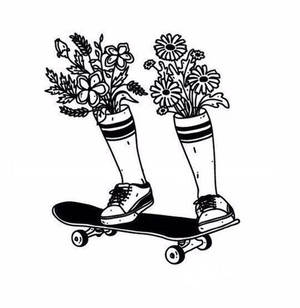 Fondo de pantalla de doodle estético de chico patinador — Estética skater boy Fondos de pantalla