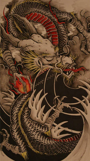 Dragón Chino para Pantallas de iPhone — Dragón japonés Fondos de pantalla