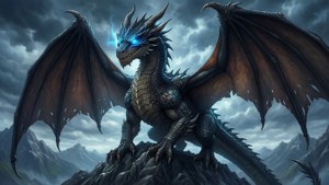Fondo de pantalla anime genial de un dragón en una montaña. — Anime genial GIF Fondos de pantalla