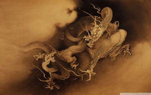Dragón japonés PC nubes oscuras