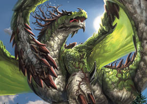 Dragón Japonés Verde Rocoso para PC