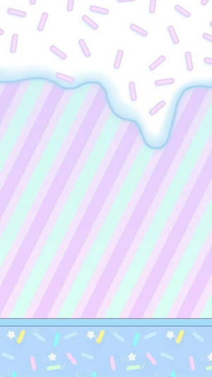 Fondo de pantalla de portada con patrón de arte de helado kawaii.