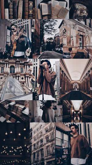 Collage de Harry Styles — Estética dark academia Fondos de pantalla
