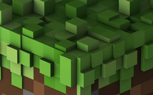Fondo de pantalla HD cúbico de tierra y pasto de Minecraft