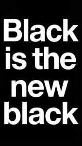 Fondo de pantalla tipográfico con la frase 'El negro es el nuevo negro' en negrita blanca. — iPhone 8 Plus Fondos de pantalla