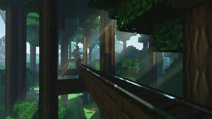 Fondo de pantalla Minecraft bosque rayo de sol HD