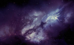 Un increíble fondo de pantalla de galaxia irregular, estrellas y polvo cósmico.