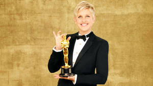 Fondo de pantalla Ellen Degeneres trofeo dorado del Óscar — Chromebook Fondos de pantalla