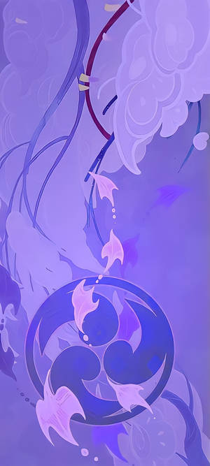 Fondo de pantalla del emblema de Raiden Shogun — iPhone 15 Pro Max Fondos de pantalla