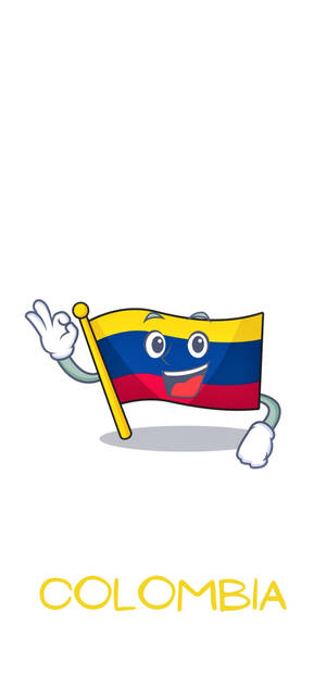 Fondo de pantalla del emoji de la bandera de Colombia saludando — iPhone 17 Pro Max Fondos de pantalla