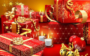 Fondo de pantalla navideño con regalos — Navidad escritorio Fondos de pantalla