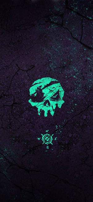 Fondo de pantalla del logo de Sea Of Thieves con calavera y compás — iPhone X Fondos de pantalla